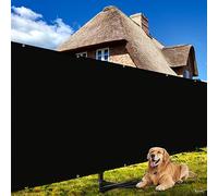 Recinzione per privacy, 1,5 x 15,7 m, blocco del 90%, 175 g/m², resistente, copertura in rete con occhielli in ottone, per pareti, giardini, cortili, patio, esterni, colore nero