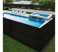 Recinzione per privacy, copertura per recinzione, in tessuto con occhielli, copertura per parabrezza, protezione UV, blocco del 90% per esterni, cortile, patio (nero, 4 x 25 m)