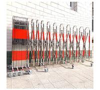 Recinzione pieghevole mobile - Barriera retrattile in acciaio inossidabile - Recinzione scorrevole esterna per garage, scuole, centri commerciali (colore: rosso-argento, dimensioni: 1,1x6m)