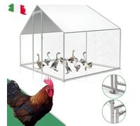 Recinzione Pollaio da Giardino Recinto Galline Polli Coperto In Acciaio 3x2x2 Mt