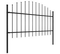 Recinzione Privacy Giardino Confine per All'aperto Cortile, Recinzione da Giardino con Punta a Lancia in Acciaio 181x125 cm Nero
