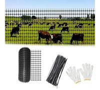 Recinzione temporanea da 2,6 x 134 m, rotolo di sicurezza in rete di plastica, con fascette e guanti, rete di barriera riutilizzabile per animali per recinzioni da neve e progetti di costruzione da