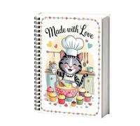Recipe Book - Spiral Bound Meal Planner, Blank Cooking Notebook, Kitchen Organizer For Recipes Notes | Baking Journal For Home Cooking Meal Prep Planning | Recipe Notebook For Restaurant Apartment