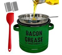 Récipient À Graisse 1200 Ml - Émail Durable Avec Passoire Et Spatule | Stockage D'Huile Et Graisse De Bacon Pour Cuisson, Friture, Rôtissage, Camping, Vacanze, Ringraziamento, Ristorante, Cucina