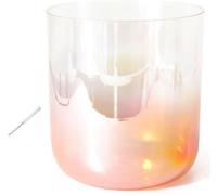 Recipiente di canto cristallo, Set di campane tibetane in cristallo da 7 pollici, 432 Hz, multicolore, note AG, for preghiere rilassanti(Orange,G Note)