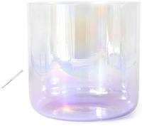 Recipiente di canto cristallo, Set di campane tibetane in cristallo da 7 pollici, 432 Hz, multicolore, note AG, for preghiere rilassanti(Violet,D Note)