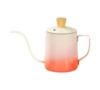 Recipiente per caffè in metallo da 600 ml con coperchio con manico in legno e costruzione in acciaio inossidabile a collo stretto Caffettiera per caffè a flusso lungo Caffettiera per versamento del