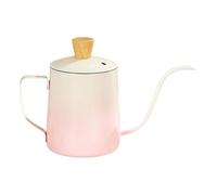 Recipiente per caffè in metallo da 600 ml con coperchio con manico in legno e costruzione in acciaio inossidabile a collo stretto Caffettiera per caffè a flusso lungo Caffettiera per versamento del
