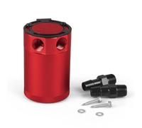 Recipiente universale per la raccolta dell'olio, compatto, con deflettore, serbatoio in alluminio a 2 porte, bollitore traspirante a due fori(Red)