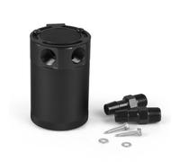 Recipiente universale per la raccolta dell'olio, compatto, con deflettore, serbatoio in alluminio a 2 porte, bollitore traspirante a due fori(Black)