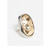 Reclaimed Vintage - Anello in metallo misto effetto fuso-Multicolore XS