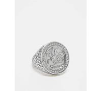 Reclaimed Vintage - Anello unisex argentato con sigillo-Argento M