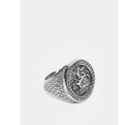 Reclaimed Vintage - Anello unisex con sigillo in acciaio inossidabile resistente all'acqua argentato-Argento S