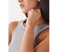 Reclaimed Vintage - Bracciale a catenina ad anelli dorato con gemme delicate-Oro One Size