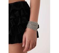 Reclaimed Vintage - Bracciale a strati con strass-Argento One Size