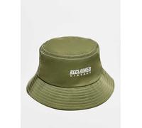 Reclaimed Vintage - Cappello da pescatore unisex in nylon kaki con logo-Verde One Size