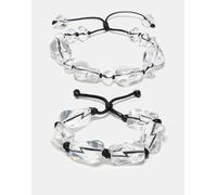 Reclaimed Vintage - Confezione da 2 bracciali unisex in perline trasparenti-Trasparente One Size