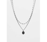 Reclaimed Vintage - Confezione da 2 collane unisex a catenina in acciaio inossidabile resistente all'acqua argento One Size