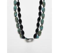 Reclaimed Vintage - Confezione da 2 collane unisex con perline nere e verdi-Multicolore One Size