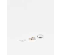 Reclaimed Vintage - Confezione multipack di anelli con sigillo unisex in metalli misti-Multicolore M/L