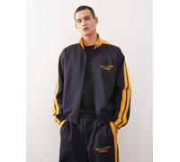 Reclaimed Vintage - Giacca sportiva blu navy con righe laterali in coordinato S