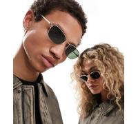 Reclaimed Vintage - Occhiali da sole unisex neri con montatura a D-Nero One Size