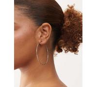 Reclaimed Vintage - Orecchini a cerchio grandi e sottili argentati-Argento One Size