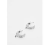 Reclaimed Vintage - Orecchini a cerchio piccoli unisex color argento con borchia One Size