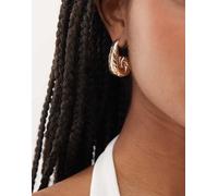 Reclaimed Vintage - Orecchini a cerchio tonalità oro a goccia spessi a forma di conchiglia One Size