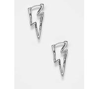 Reclaimed Vintage - Orecchini argentati unisex a forma di fulmine piccolo-Argento One Size