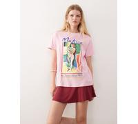 Reclaimed Vintage - T-shirt rosa con stampa artistica di Matisse su licenza M