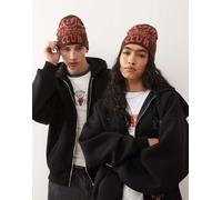 Reclaimed Vintage x Stranger Things - Berretto unisex marrone con stampa Hellfire-Nero One Size