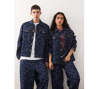 Reclaimed Vintage x Stranger Things - Giacca unisex in denim blu medio con logo stampato a laser XL