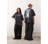 Reclaimed Vintage x Stranger Things - T-shirt pesante unisex nera con stampa del Sottosopra-Nero L