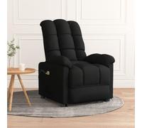 Recliner Chair, Black Fabric Upholstery, Power Reclining Sofa with 6-Point Vibration, Adjustable Back & Footrest, Cozy for Living Room, Bedroom, Reading Space