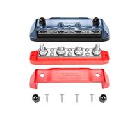 Recoil BB46P-516 Busbar 4 x 5/16" borchie 6 x #8 morsetti a vite, rosso e nero, blocco di distribuzione dell'energia con viti in acciaio inox, coppia