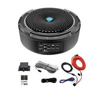 RECOIL - SL1708 - Subwoofer da auto amplificato, sottile da 20,3 cm, con kit di cablaggio di installazione in rame privo di ossigeno al 99,99%