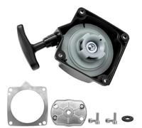 Recoil Starter Kit per decespugliatore 43cc 52cc trimmer siepe multi-attrezzo con piastra di trasmissione e viti, nero