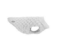Record - Cappottino Cloud per cani, con design elegante e effetto goffrato. Foro per il guinzaglio, chiusura con velcro per una vestizione rapida e elastici per le zampe posteriori | Bianco, L