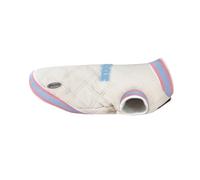 Record - Cappottino College per cani, trapuntato e imbottito. Cappottino con foro guinzaglio, chiusura in velcro e elastici regolabili per praticità. | Beige/Lilla, XS - Lunghezza dorso 30 cm