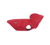 Record - Cappottino Dogmar per Cani. Impermeabile per cani in Stile Sobrio e Raffinato con Bande Catarifrangenti, Chiusura Regolabile e Foro Guinzaglio | Rosso, XXS