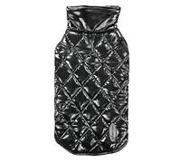 Record - Cappottino Impermeabile Gabrielle per Cani, Elegante con Interno in Felpa e Finish Lucido, Chiusura a Strappo, Foro Guinzaglio. Protegge da Pioggia e Freddo, Massimo Comfort | Nero, S