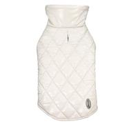 Record - Cappottino Impermeabile Gabrielle per Cani, Elegante con Interno in Felpa e Finish Lucido, Chiusura a Strappo, Foro Guinzaglio. Protegge da Pioggia e Freddo, Massimo Comfort | Cipria, L