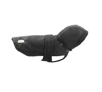 Record - Cappottino impermeabile per Cani Brumy con cappuccio rimovibile. Impermeabile caldo e resistente, perfetto per proteggere il tuo cane da pioggia e freddo |Nero, XL - Lunghezza dorso 50 cm
