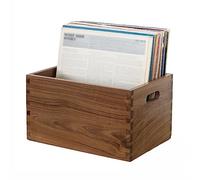 Record Cassa for dischi in vinile Portadischi for CD in legno, scatola for LP con organizer for in cubo di noce nera, custodia for in Libro dell'album(Grande)