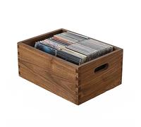 Record Cassa for dischi in vinile Portadischi for CD in legno, scatola for LP con organizer for in cubo di noce nera, custodia for in Libro dell'album(M)
