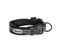 Record - Collare Cane Ande - Realizzato in Nylon Resistente - Dettagli Catarifrangenti - Clip di Chiusura in Plastica - Colore Nero - Taglia XXL - 2,5 cm - Circonferenza 55-60 cm