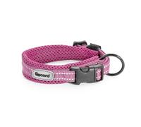 Record - Collare Cane Ande - Realizzato in Nylon Resistente - Dettagli Catarifrangenti - Clip di Chiusura in Plastica - Colore Fucsia - Taglia S - 2 cm - Circonferenza 35-40 cm
