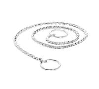 Record - Collare per Cani - Catena a Serpentina Fine con Sistema a Strozzo - Realizzato in Acciaio Cromato -Taglia 2XL - Dimensione: 0,4 cm - Lunghezza 55 cm