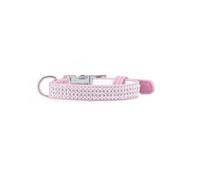 JULIUS-K9 COLLARE PARIS SIMILPELLE CON STRASS (1,5 x 35-48 CM.) ROSA